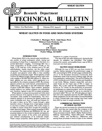 Wheat Gluten in Food and Non-Food Systems