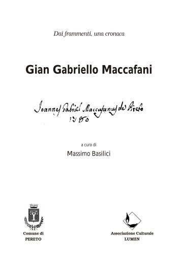 Gian Gabriello Maccafani - Pereto