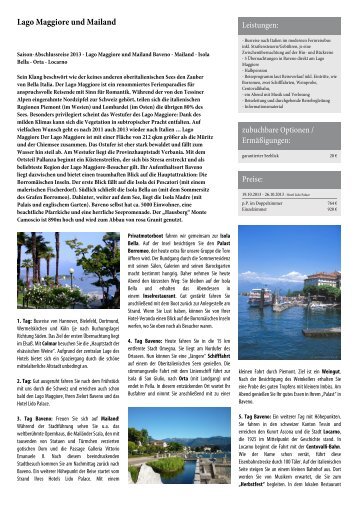 Lago Maggiore und Mailand - Seniorenreisen Senioren Reise