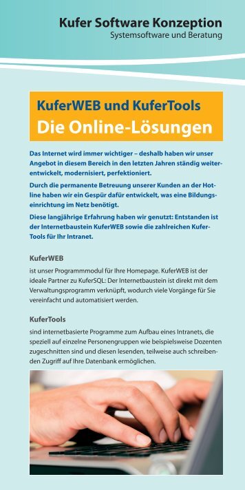 KuferWEB und KuferTools Die Online-Lösungen - Kufer Software ...