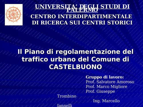 piano di regolamentazione del traffico urbano - Castelbuono .Org