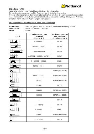 Ständerprofile - National Gummi