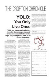 YOLO: You Only Live Once - Crofton House School