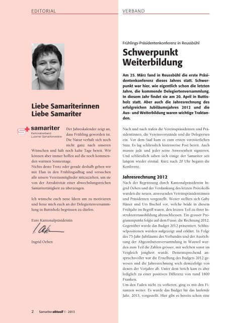 SAMARITER - Verband Luzerner Samaritervereine