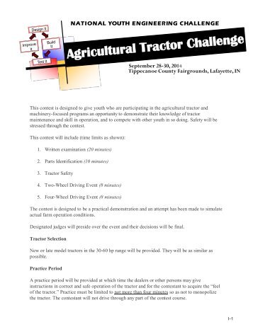 guide for national 4-h tractor operator's contest - Indiana 4-H