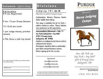 Horse judging camps 12 - Indiana 4-H - Purdue University