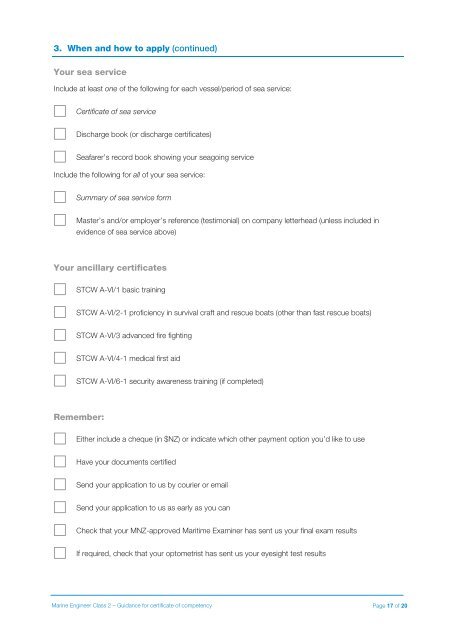 Marine engineer MEC2 certificate MNZ guideline - Maritime New ...