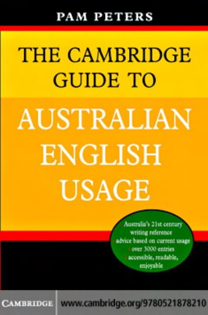 The Cambridge Guide to Australian English Usage - Noel's ESL ...