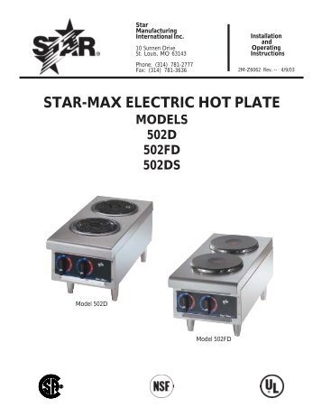 STAR-MAX ELECTRIC HOT PLATE - The WEBstaurant Store
