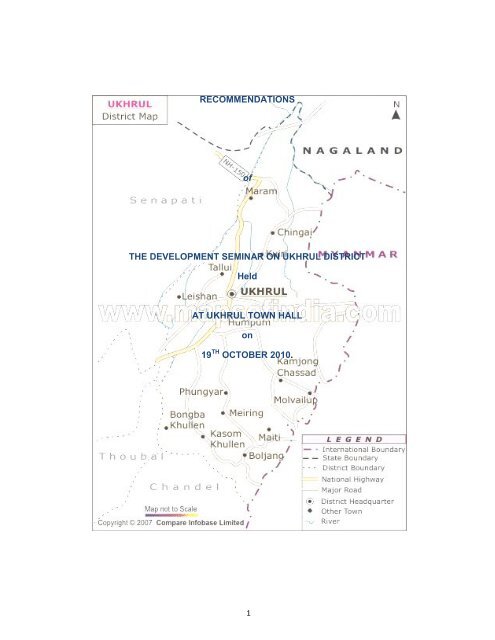 Recommendations of Development Seminar at Imphal Ukhrul District
