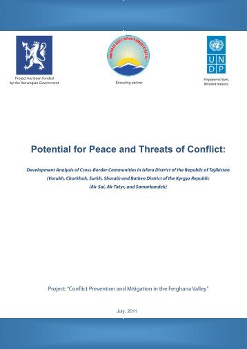 Potential for Peace and Threats of Conflict: - UNDP in Tajikistan