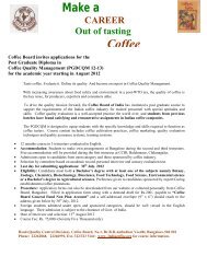 Post Graduate Diploma in Coffee Quality ... - Coffee Board of India
