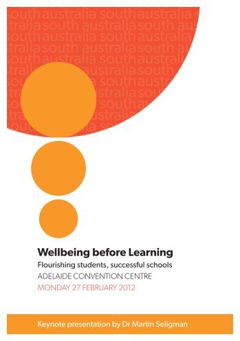 Wellbeing before Learning - Adelaide Thinkers in Residence - SA ...