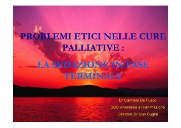 La sedazione palliativa