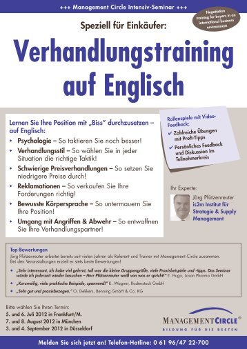 Seminar: Verhandlungstraining auf Englisch - Management Circle AG