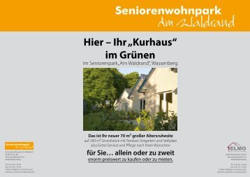 Hier – Ihr „Kurhaus“ im Grünen - Pflegedienste Kuijpers