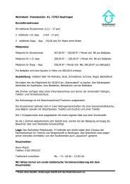 Wohnheim Pestalozzistr. 41, 72762 Reutlingen Kurzinformationen ...