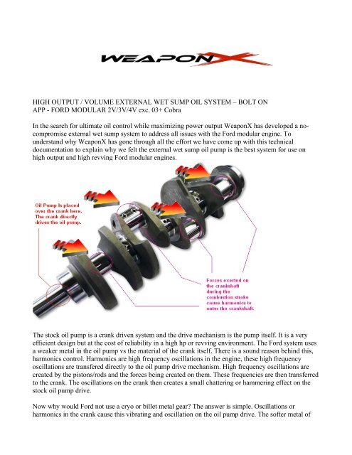 HIGH OUTPUT / VOLUME EXTERNAL WET SUMP OIL SYSTEM ...