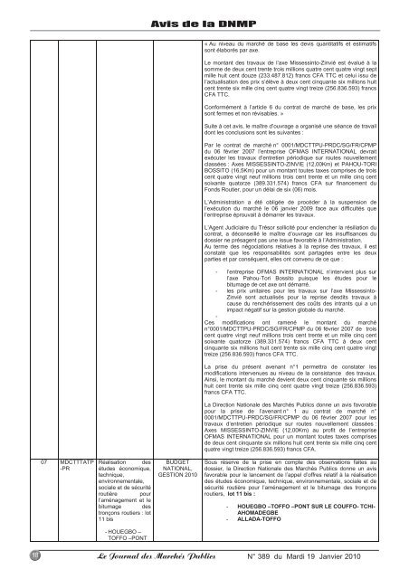 Journal 389_GABARIT.qxd - MinistÃ¨re de l'Ã©conomie et des finances