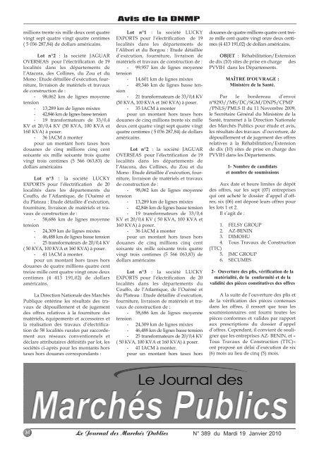 Journal 389_GABARIT.qxd - MinistÃ¨re de l'Ã©conomie et des finances