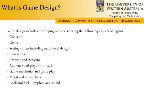 Lecture 2: Game Design - Undergraduate