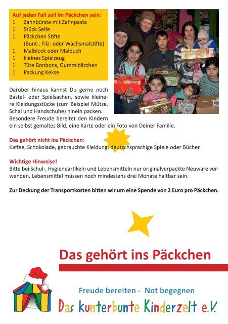 Flyer (PDF) herunterladen - Das kunterbunte Kinderzelt eV