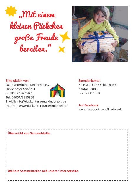 Flyer (PDF) herunterladen - Das kunterbunte Kinderzelt eV