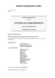 SITZUNG DES GEMEINDERATES - Marktgemeinde Dobl