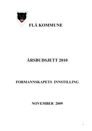 Formannskapets innstilling til budsjett 2010 - FlÃƒÂ¥ kommune