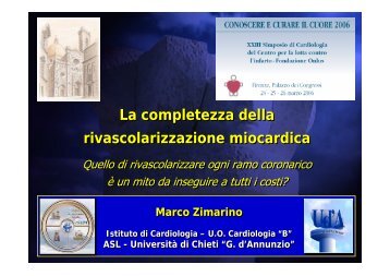 La completezza della rivascolarizzazione miocardica La ... - Anmco