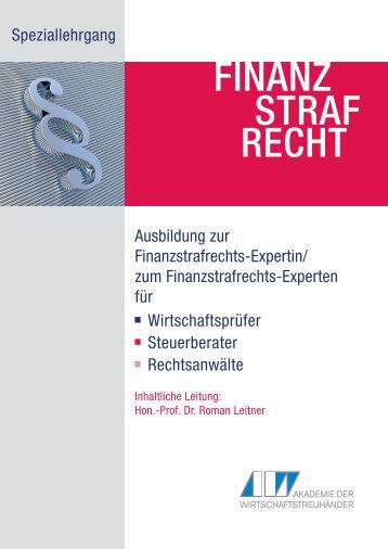 FINANZ RECHT STRAF - WT-Akademie