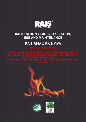 instructions for installation, use and maintenance rais ... - Robeys Ltd