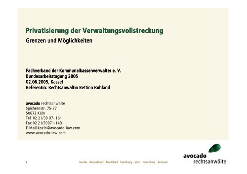 Privatisierung der Verwaltungsvollstreckung - kassenverwalter.de
