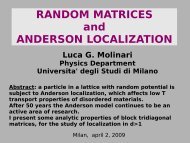 RANDOM MATRICES and ANDERSON LOCALIZATION - the Milan ...