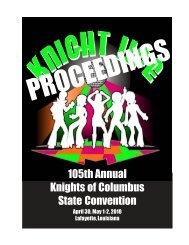 105th Annual Knights of Columbus State Convention
