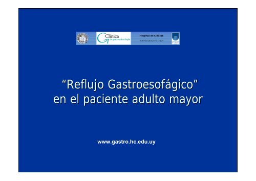 Reflujo gastroesofÃ¡gico en el adulto mayor