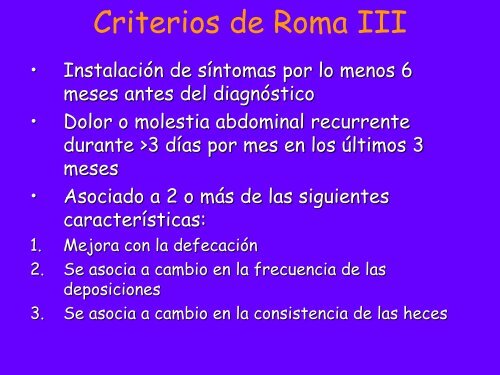 SÃ­ndrome de Intestino Irritable - ClÃ­nica de GastroenterologÃ­a.