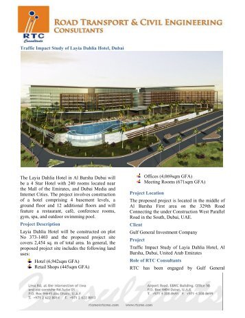 Traffic Impact Study of Layia Dahlia Hotel, Dubai The Layia ... - RTC