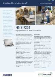 Hughes HNS 9201 Specifications 219KB - MJ Sales Inc.