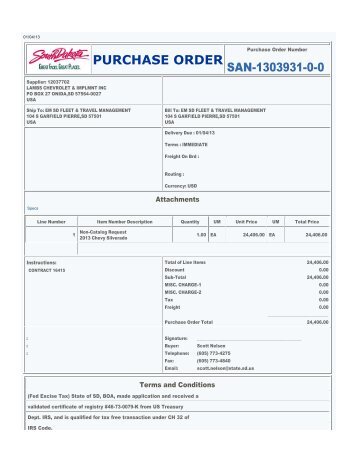 PURCHASE ORDER - OPEN SD