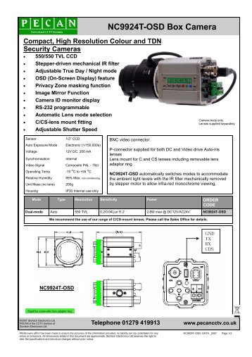 NC9924T-OSD Box Camera - Buythis