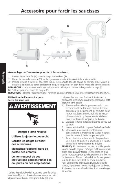 WORSTVULAPPARAAT SAUSAgE STUffER ... - KitchenAid