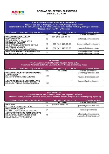 Directorio de Oficinas en el Exterior - CPTM