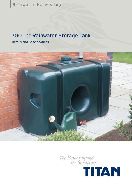 Titan RW700 700 Litre Rainwater Storage Tank Details - Ecostore