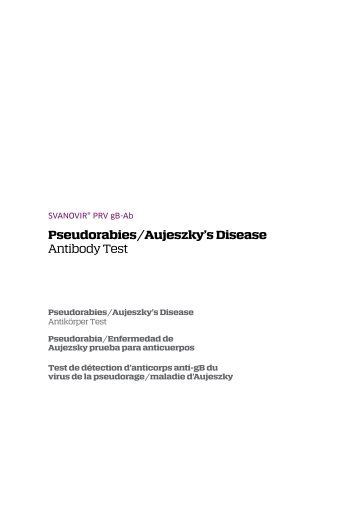 Pseudorabies/Aujeszky's Disease Antibody Test - Svanova Biotech AB