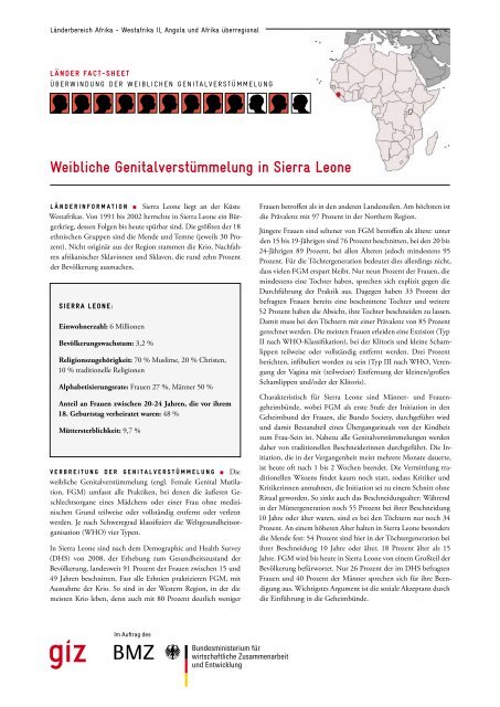 Weibliche Genitalverstümmelung in Sierra Leone - Deutsche ...