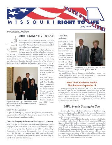 July 2010 - Missouri Right to Life