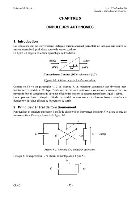 CHAPITRE 5 ONDULEURS AUTONOMES - GATE