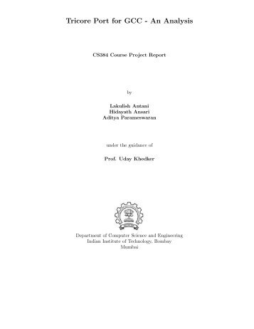 Tricore Port for GCC - An Analysis - UNC Computer Science