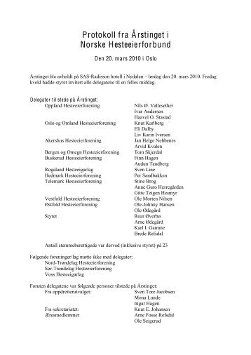 Protokoll fra Ãrstinget i Norske Hesteeierforbund - Det Norske ...